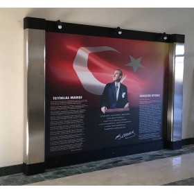 Atatürk Köşesi Paslanmaz Sütunlu
