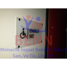30x20 Kapı Yönlendirme 8 mm pleksi